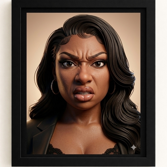 Hand Crafted Other - Framed 8x10 Art Print - Woman with Dark Hair & Neutral Skin Tones